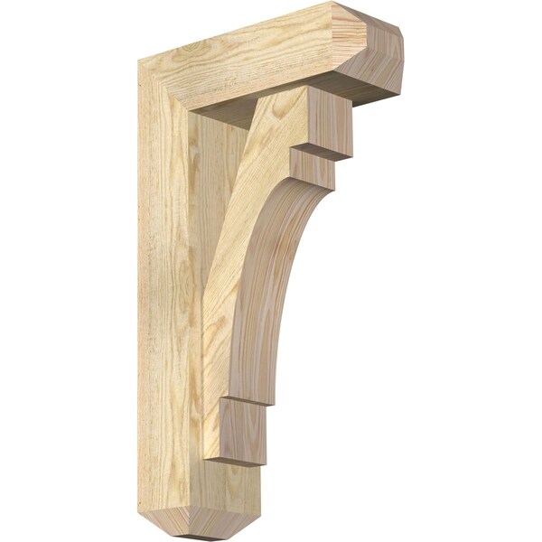 Ekena Millwork Merced Craftsman Rough Sawn Bracket w/ Offset Brace, Douglas Fir, 6"W x 16"D x 28"H BKT0604X16X28MRC04RDF - main